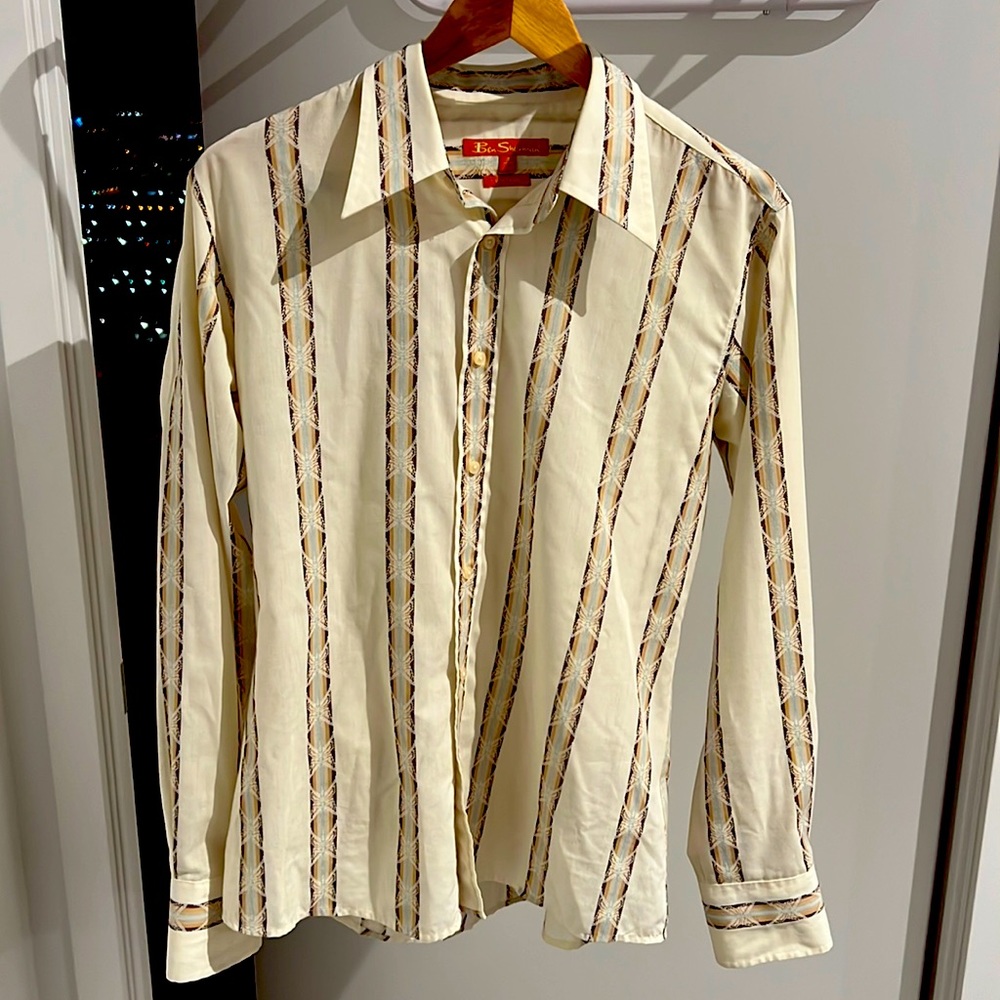 Vintage 90s Ben Sherman vertical stripe dress shirt